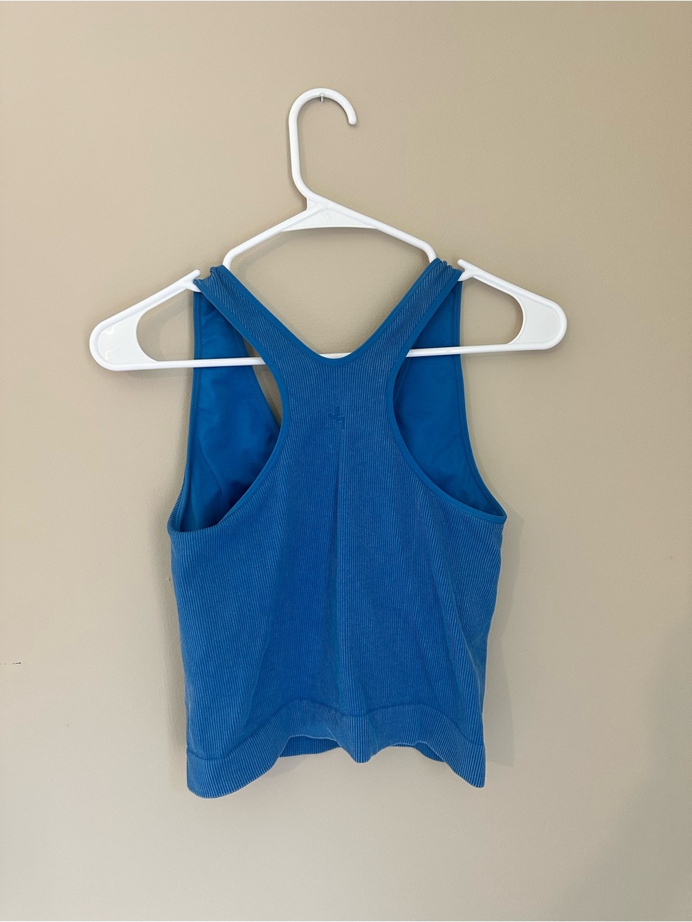 JoyLab Blue V-Neck Ribbed Tank with Cross-Back - Picture 2 of 2